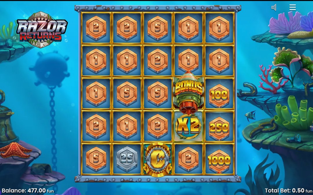 Bonusläge med Torpedo Symbols synliga i rutnätet